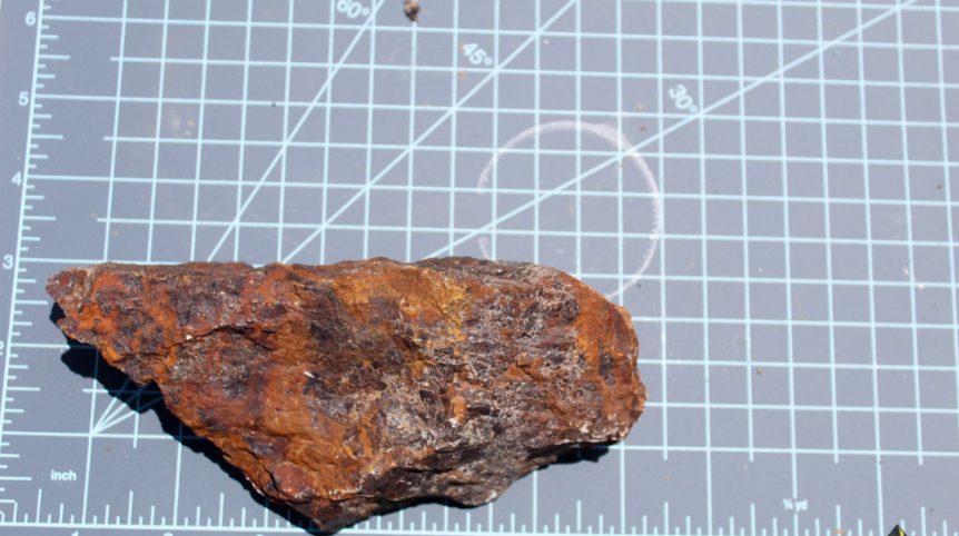 Delano District #2 — ore and gold sample from the claim, Pershing County, Nevada