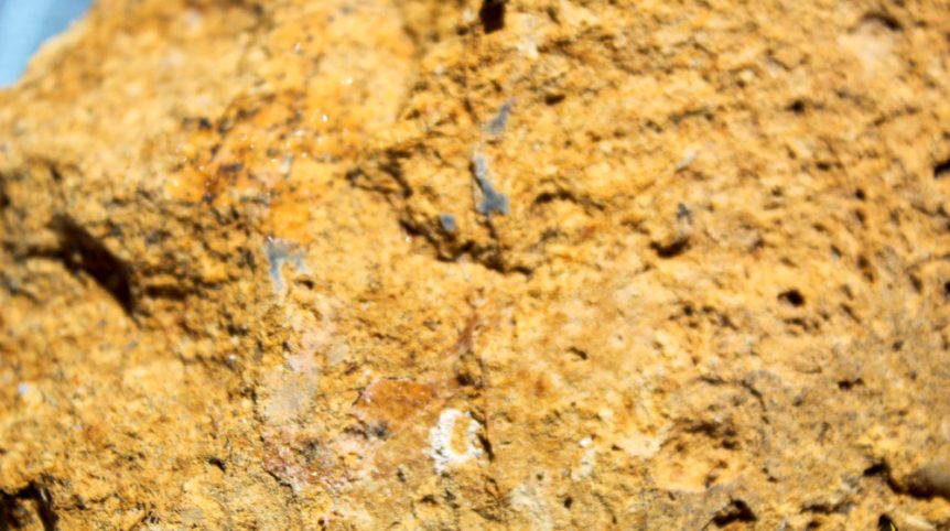 Delano District #2 — ore and gold sample from the claim, Pershing County, Nevada
