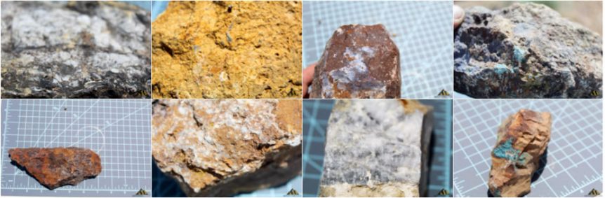Delano District #2 — ore and gold sample from the claim, Pershing County, Nevada
