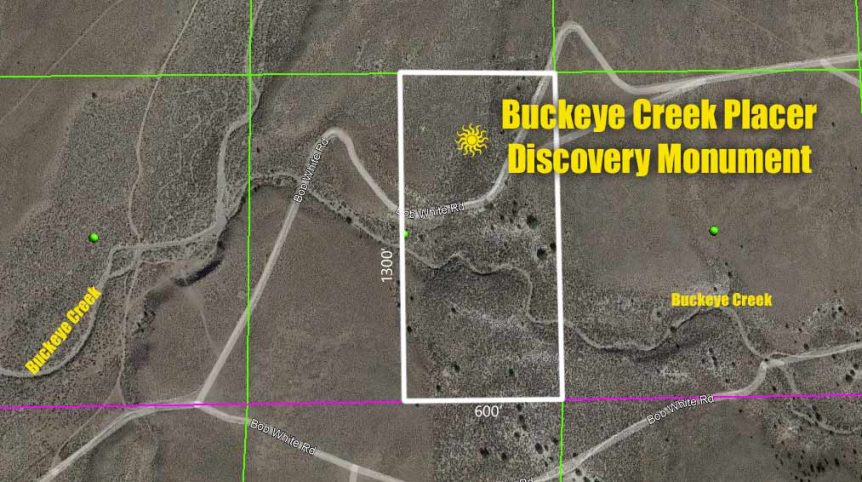 Imperial Gold Placer — claim location and boundary map, Douglas County, Nevada