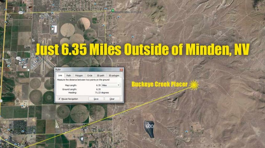 Imperial Gold Placer — claim location and boundary map, Douglas County, Nevada