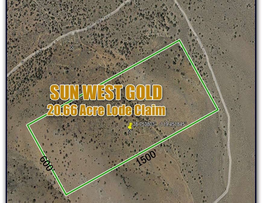 Sun West Gold — claim location and boundary map, Douglas County, Nevada