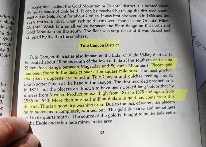 Tule Canyon #2 & #3 — photograph 1 of the claim ground, Esmeralda County, Nevada