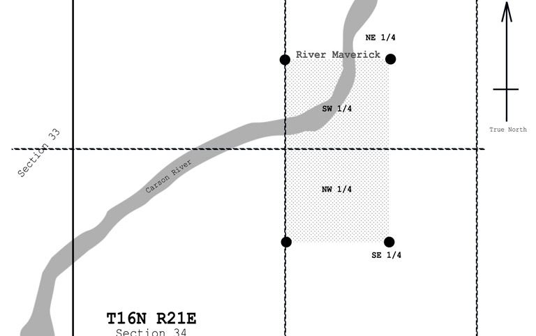 River Maverick Placer — claim location and boundary map, Carson City County, Nevada