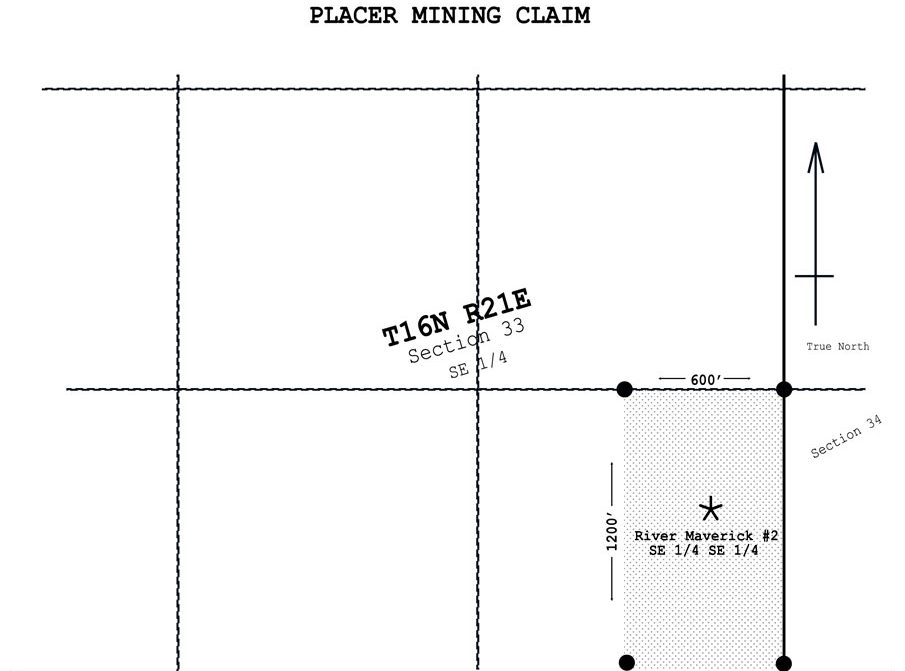 River Maverick Placer — claim location and boundary map, Carson City County, Nevada