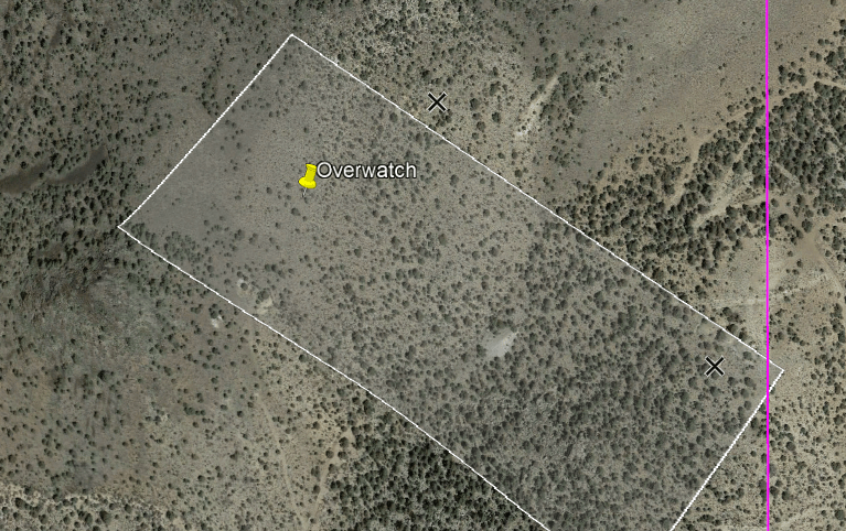 Overwatch Lode — satellite overview of the claim, Nevada