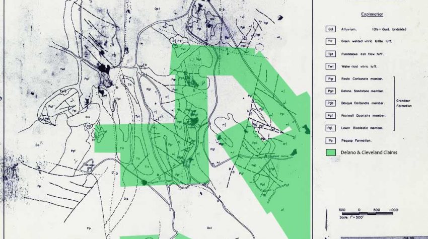 Delano District #2 — satellite overview of the claim, Pershing County, Nevada