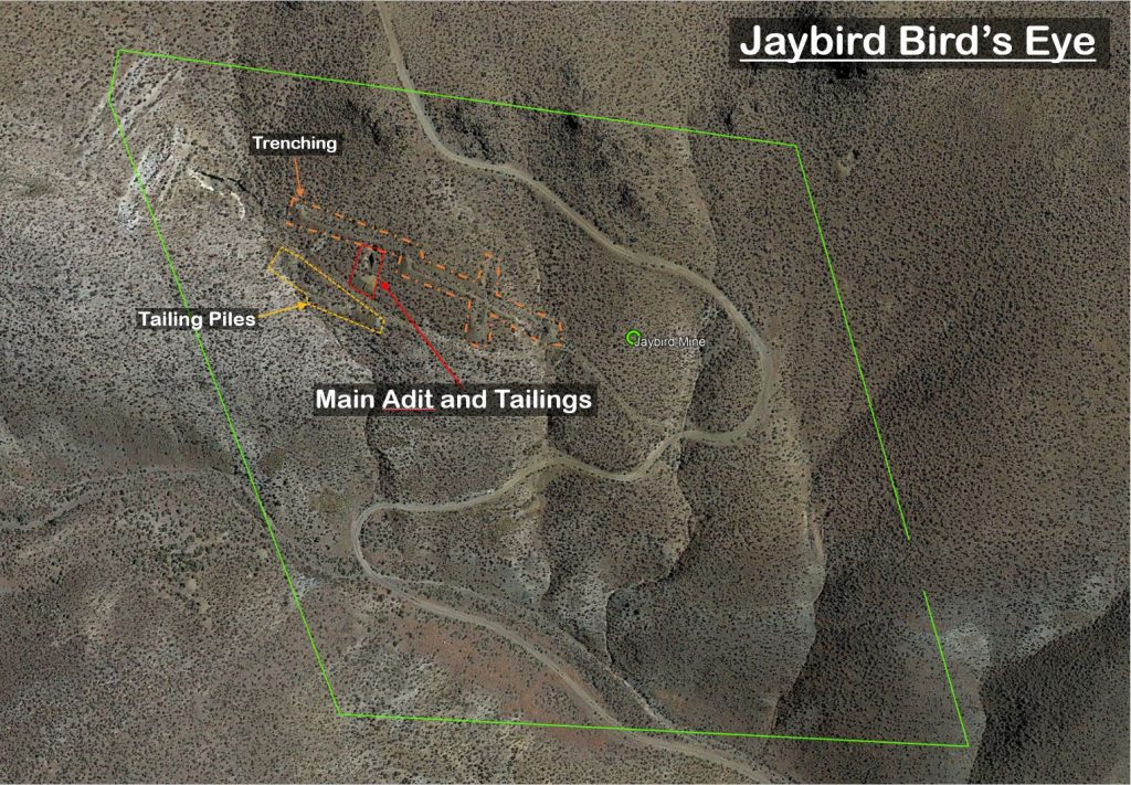 Jaybird Gold Claims — satellite overview of the claim, Churchill County, Nevada