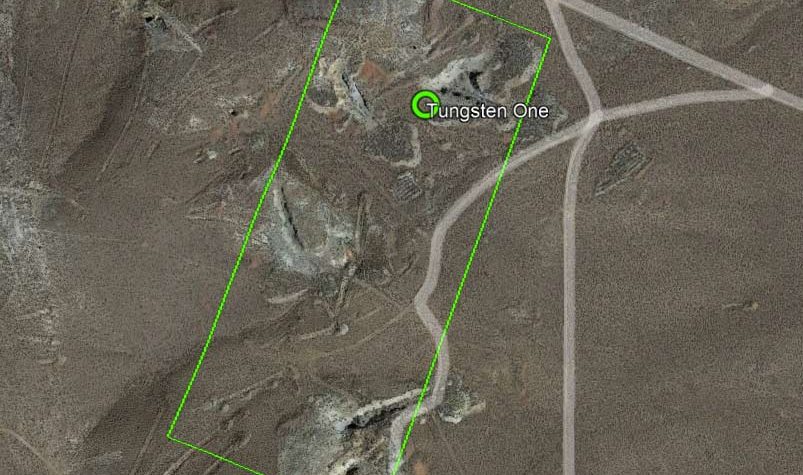 Tungsten One #2 — satellite overview of the claim, Pershing County, Nevada