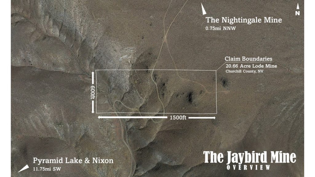 Jaybird Gold Claims — satellite overview of the claim, Churchill County, Nevada