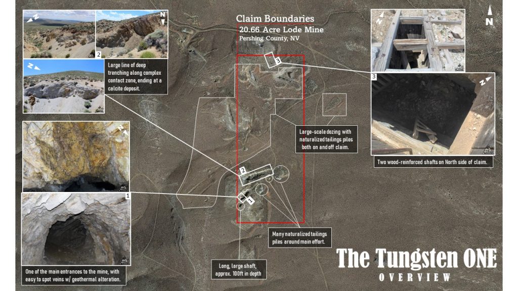 Tungsten One #2 — satellite overview of the claim, Pershing County, Nevada