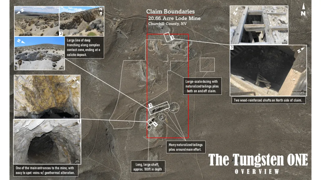 Tungsten One #2 — satellite overview of the claim, Pershing County, Nevada