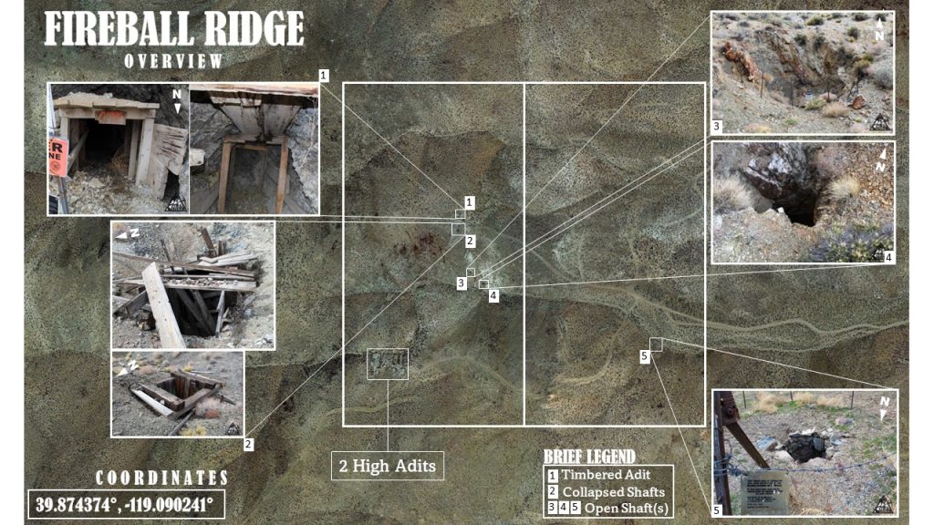Fireball Ridge — low-level satellite overview showing the claim boundaries, Pershing County, Nevada
