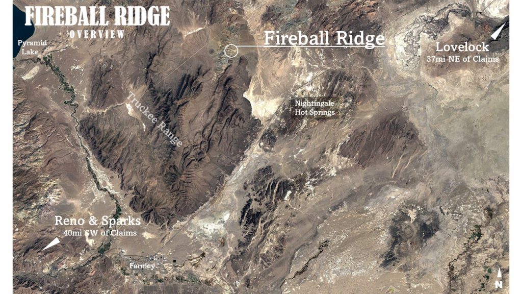 Fireball Ridge — satellite overview of the claim, Pershing County, Nevada