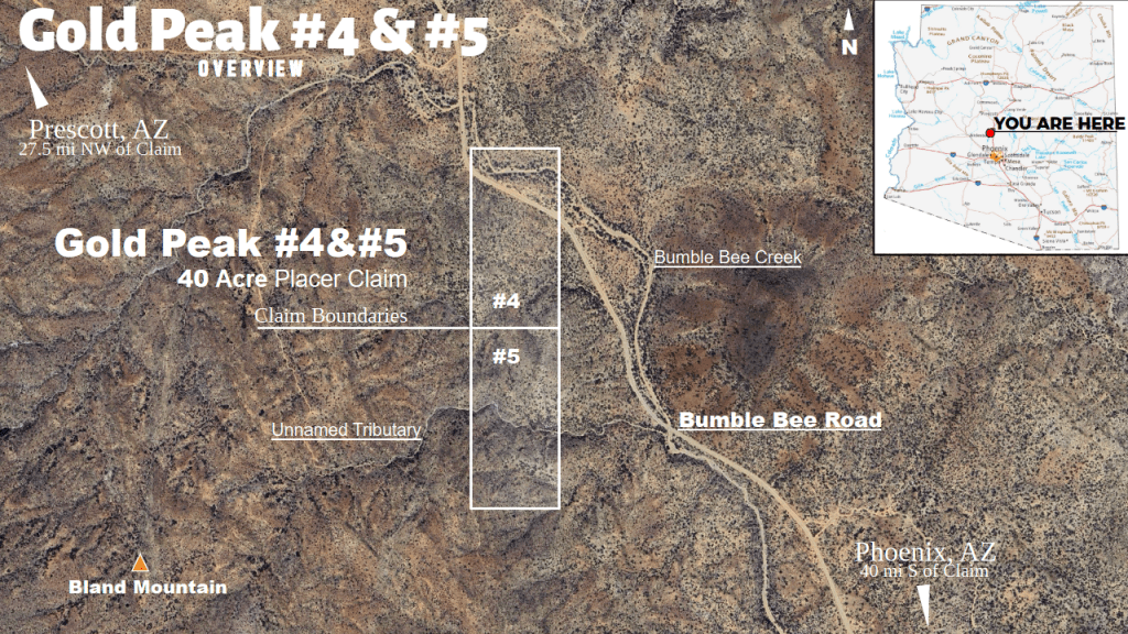 Gold Peak Mine — satellite overview of the claim, Yavapai County, Arizona