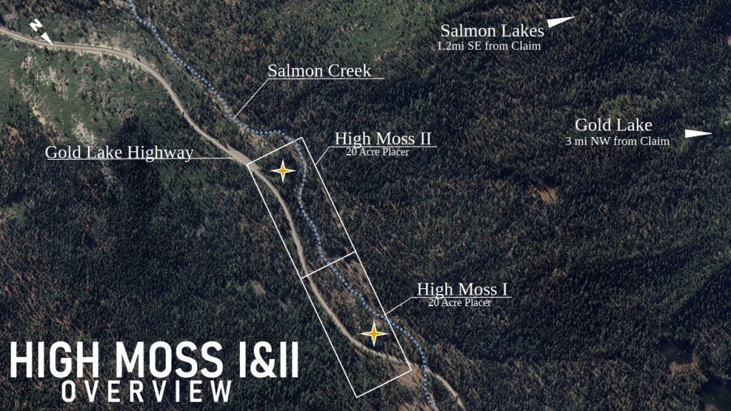 High Moss #91 — satellite overview of the claim, Sierra County, California