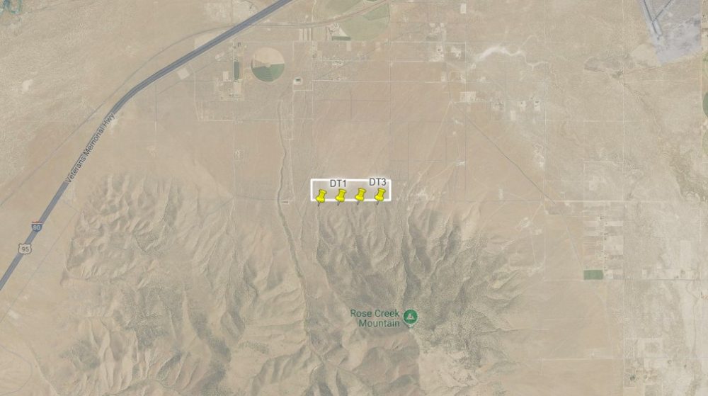 DT1-DT4 — satellite overview of the claim, Humboldt County, Nevada