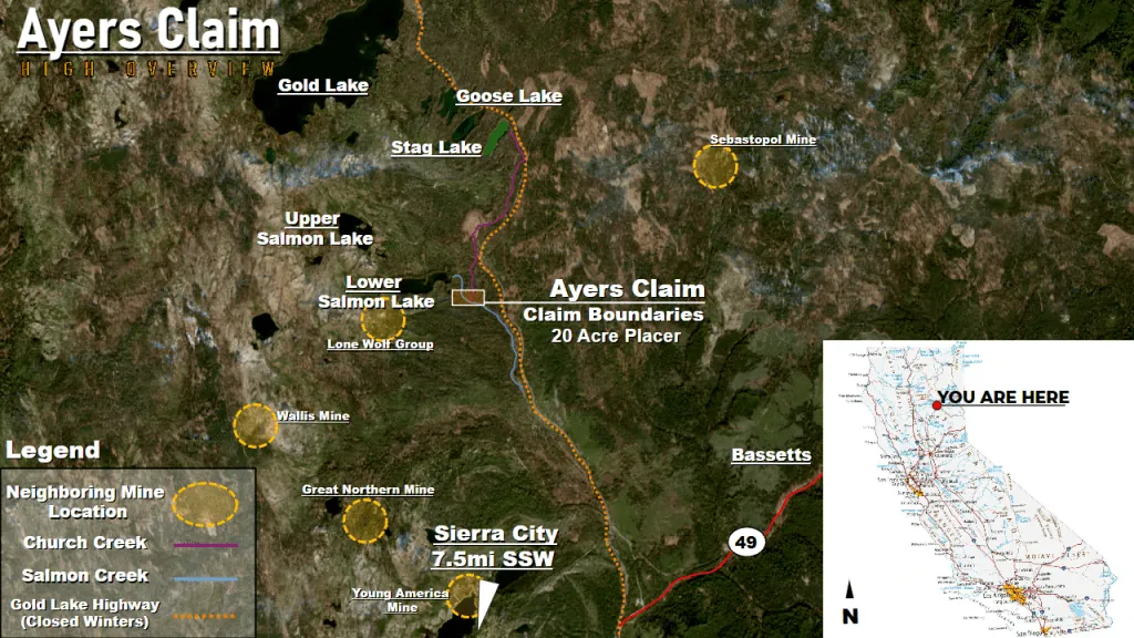 Ayers Claim placer claim in Sierra County, California